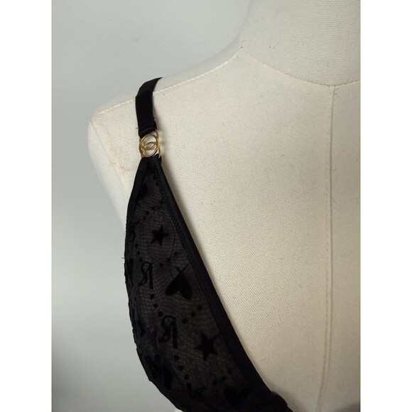 Black Deep V Sheer Lace Victoria Secret Bra Size medium - Picture 5 of 7